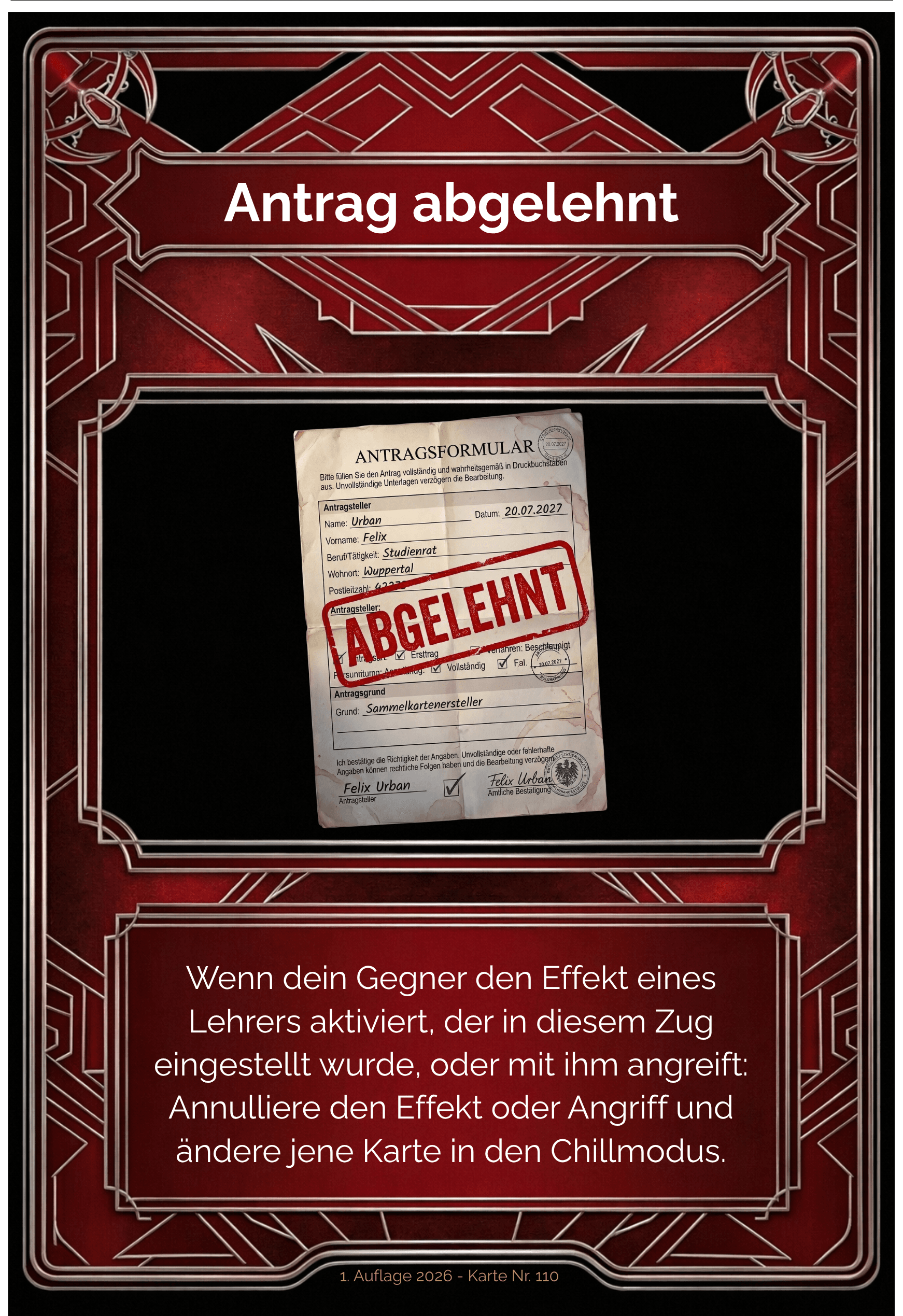 Karte Antrag abgelehnt