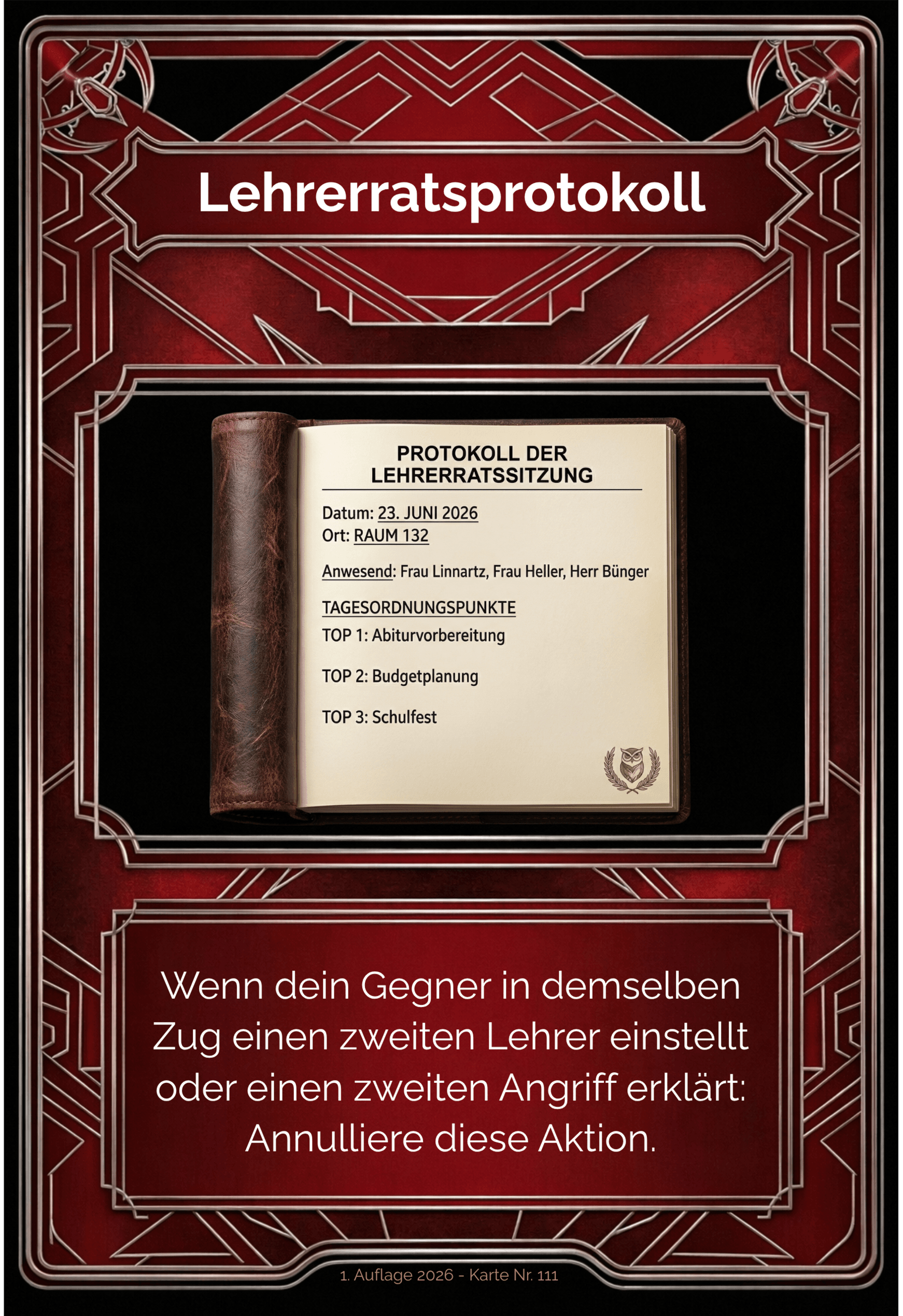 Karte Lehrerratsprotokoll
