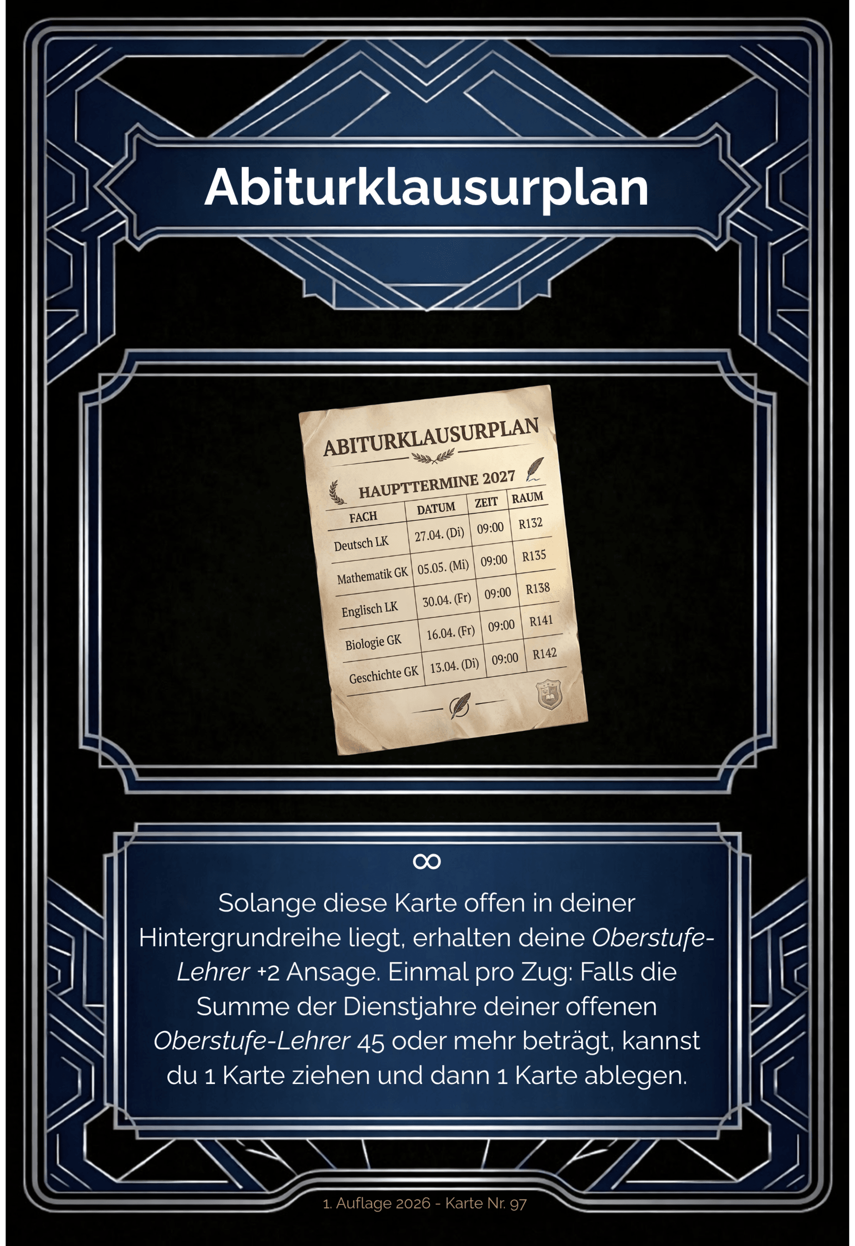 Karte Abiturklausurplan